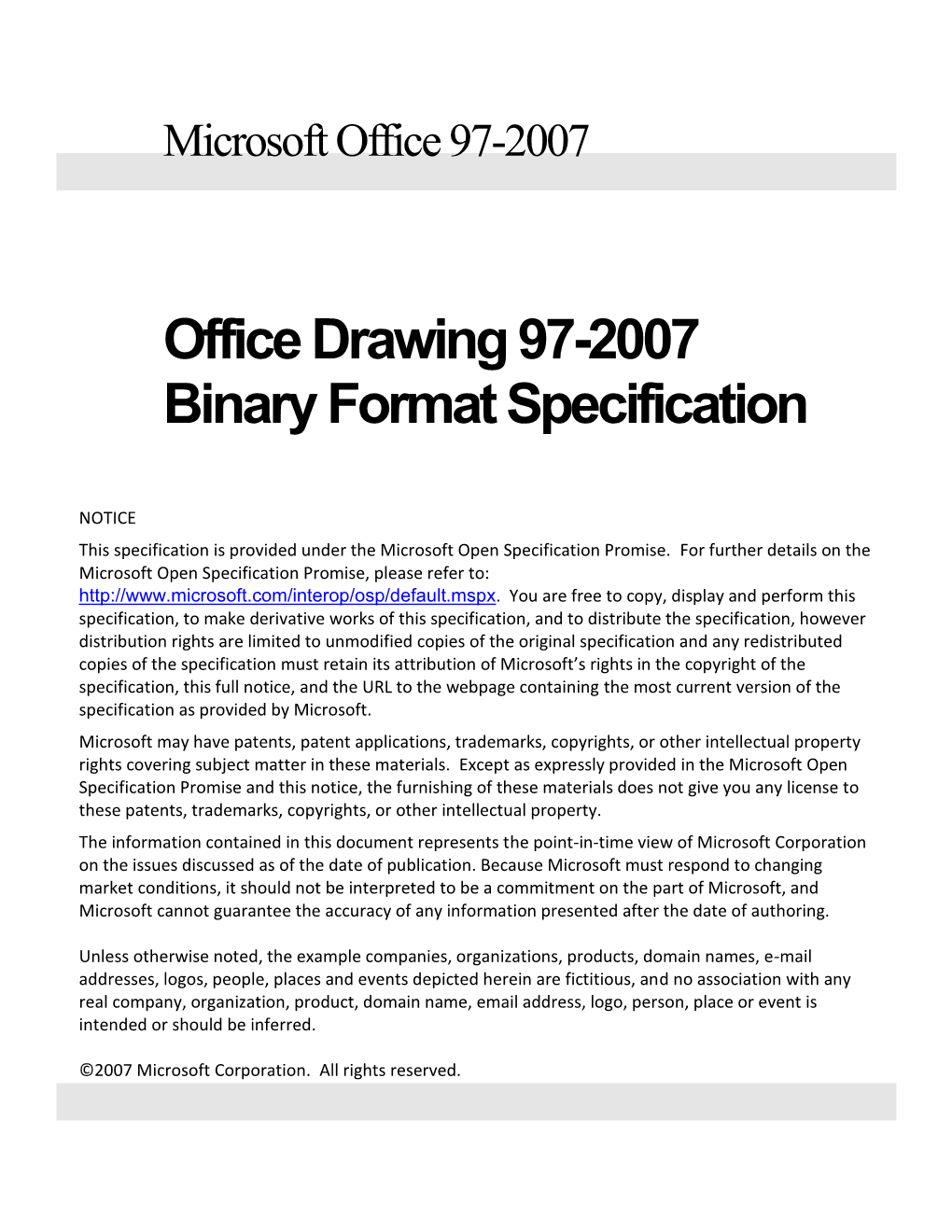 Office Drawing 97-2007 Binary Format Specification