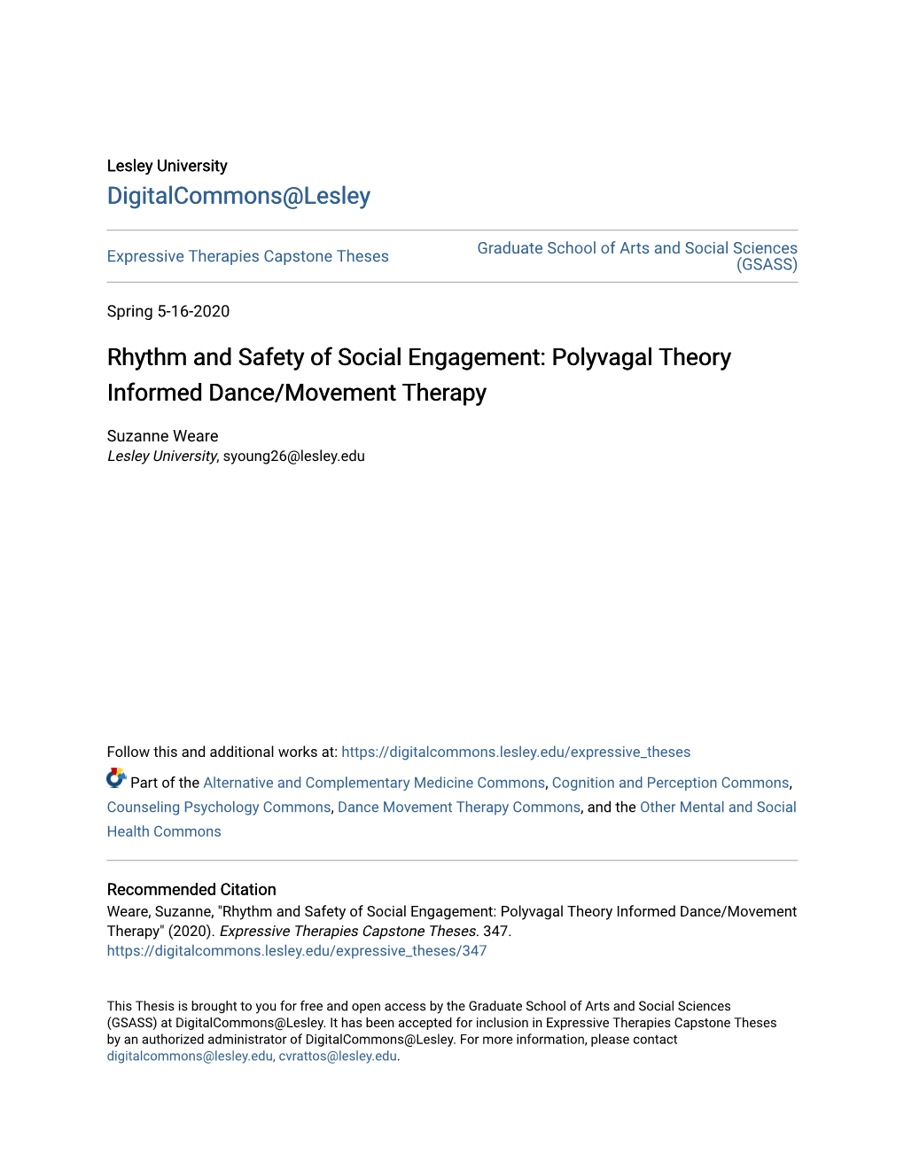 Polyvagal Theory Informed Dance/Movement Therapy