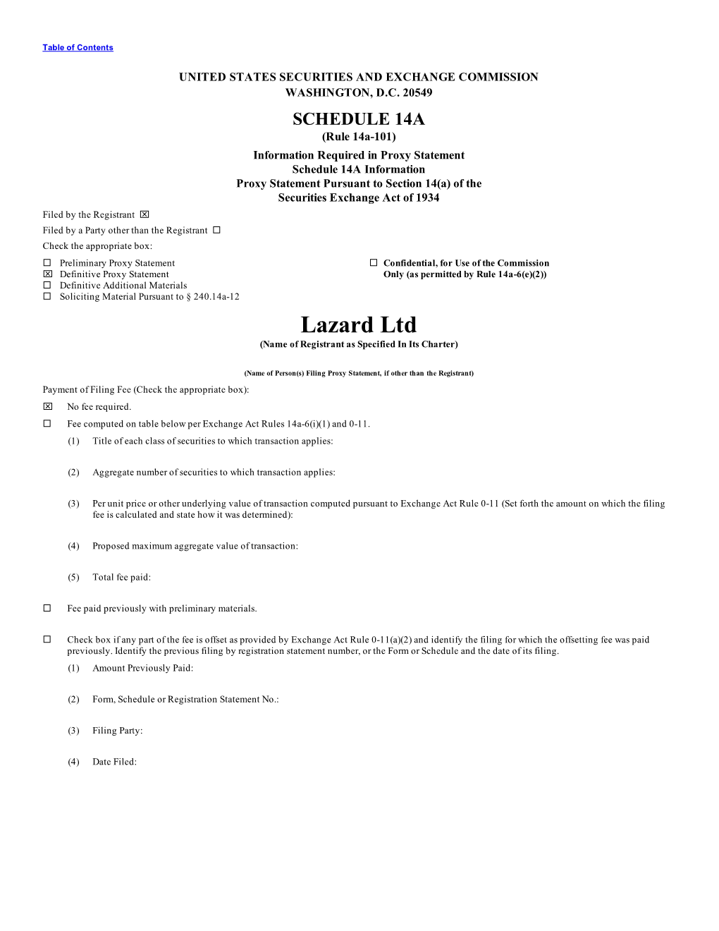 Notice of Annual Meeting and Proxy Statement 2011