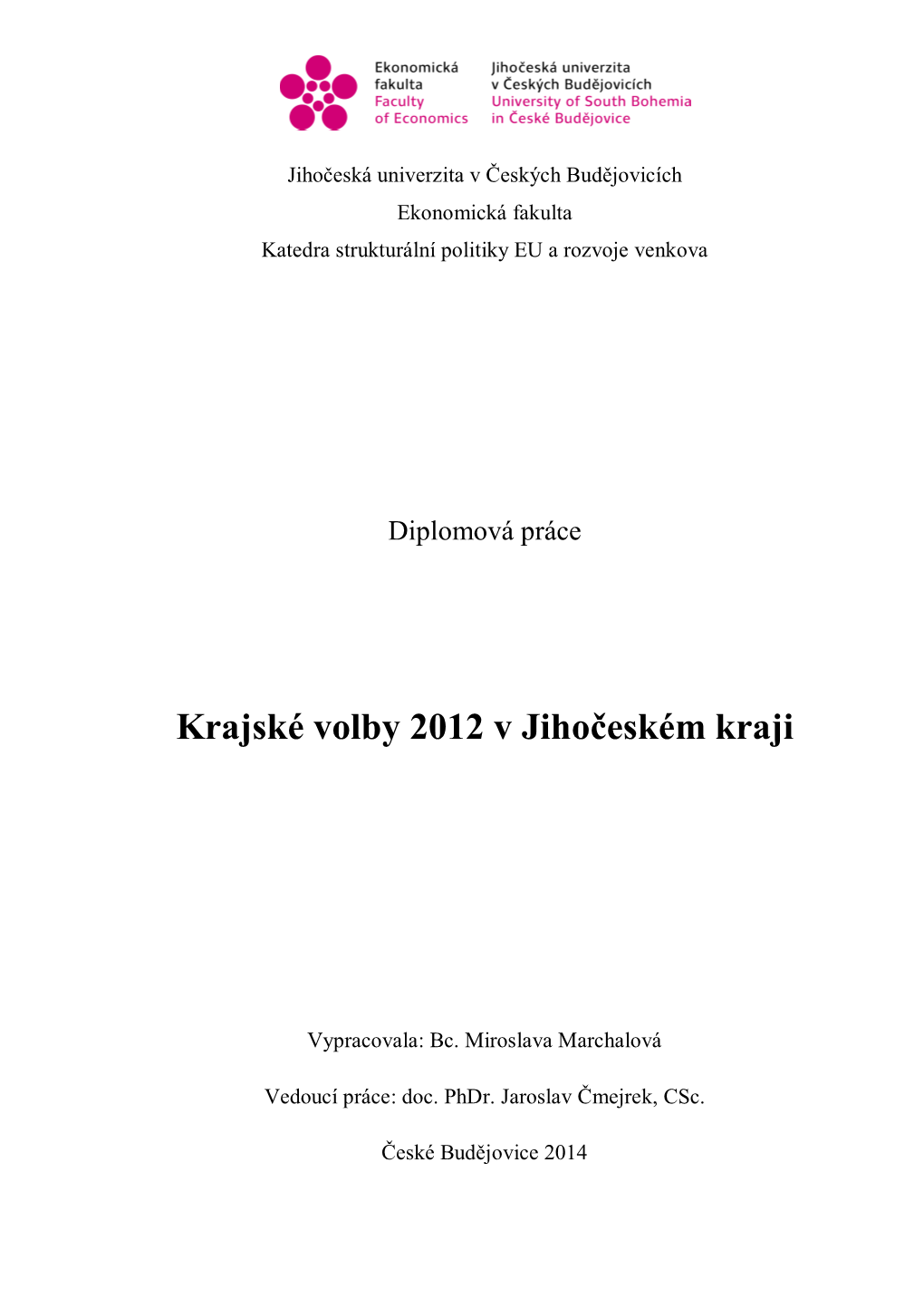 Krajské Volby 2012 V Jihočeském Kraji