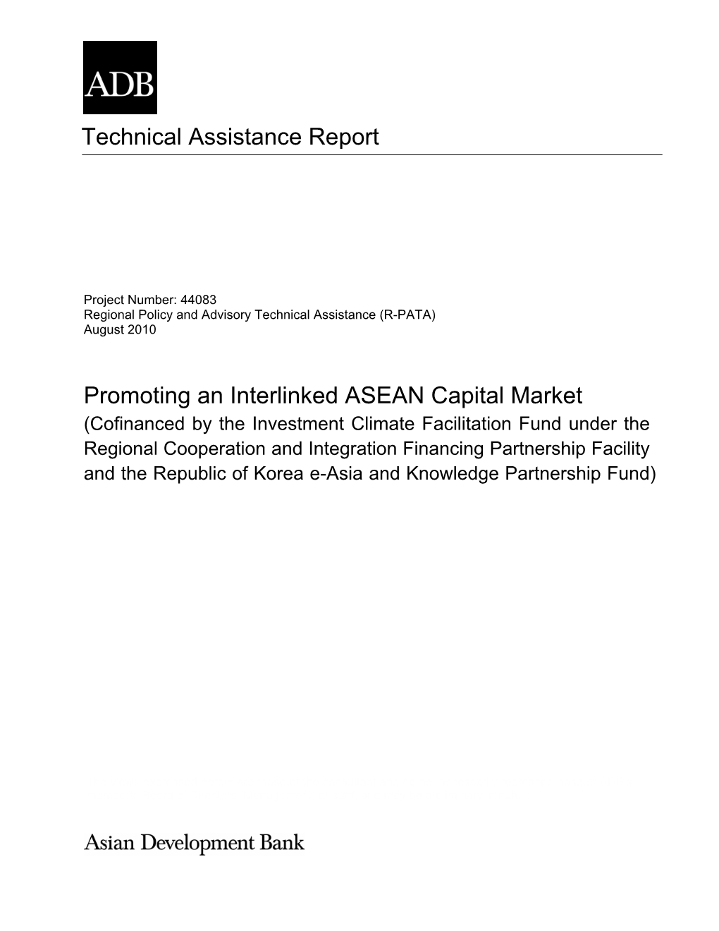 TAR: Regional: Promoting an Interlinked ASEAN Capital Market