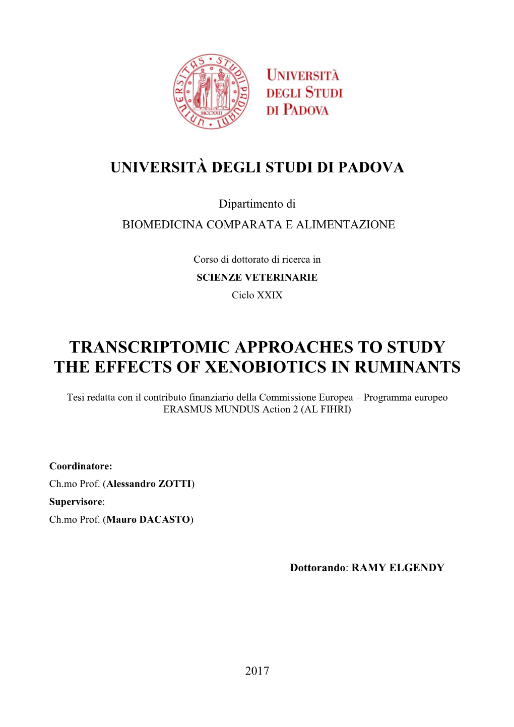 Transcriptomic Approaches to Study the Effects of Xenobiotics in Ruminants