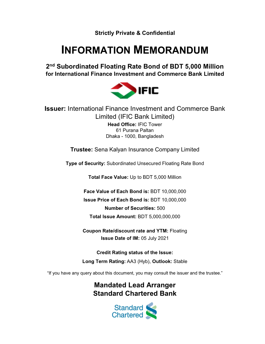 Information Memorandum