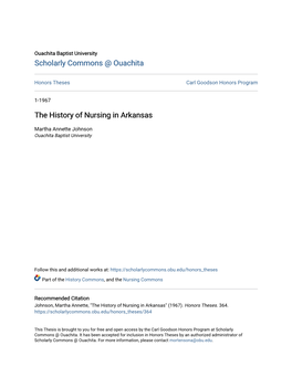 The History of Nursing in Arkansas