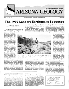 1992 | Landers Earthquake Sequence