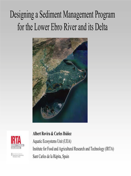 Designing a Sediment Management Program for the Lower Ebro River and Its Delta