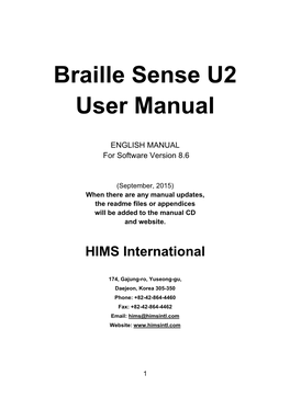 Braille Sense U2 User Manual