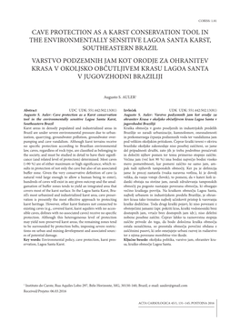 Cave Protection As a Karst Conservation Tool in The