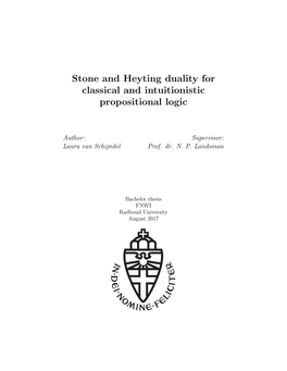 Stone and Heyting Duality for Classical and Intuitionistic Propositional Logic