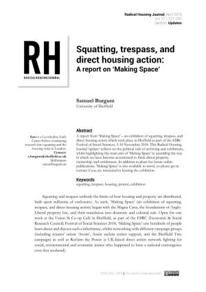 Squatting, Trespass, and Direct Housing Action: a Report on ‘Making Space’