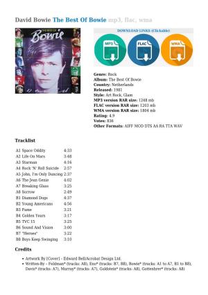 David Bowie the Best of Bowie Mp3, Flac, Wma