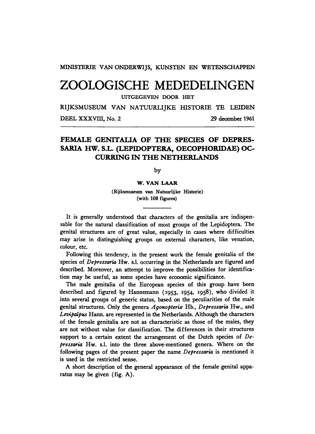 Zoologische Mededelingen