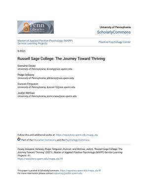 Russell Sage College: the Journey Toward Thriving
