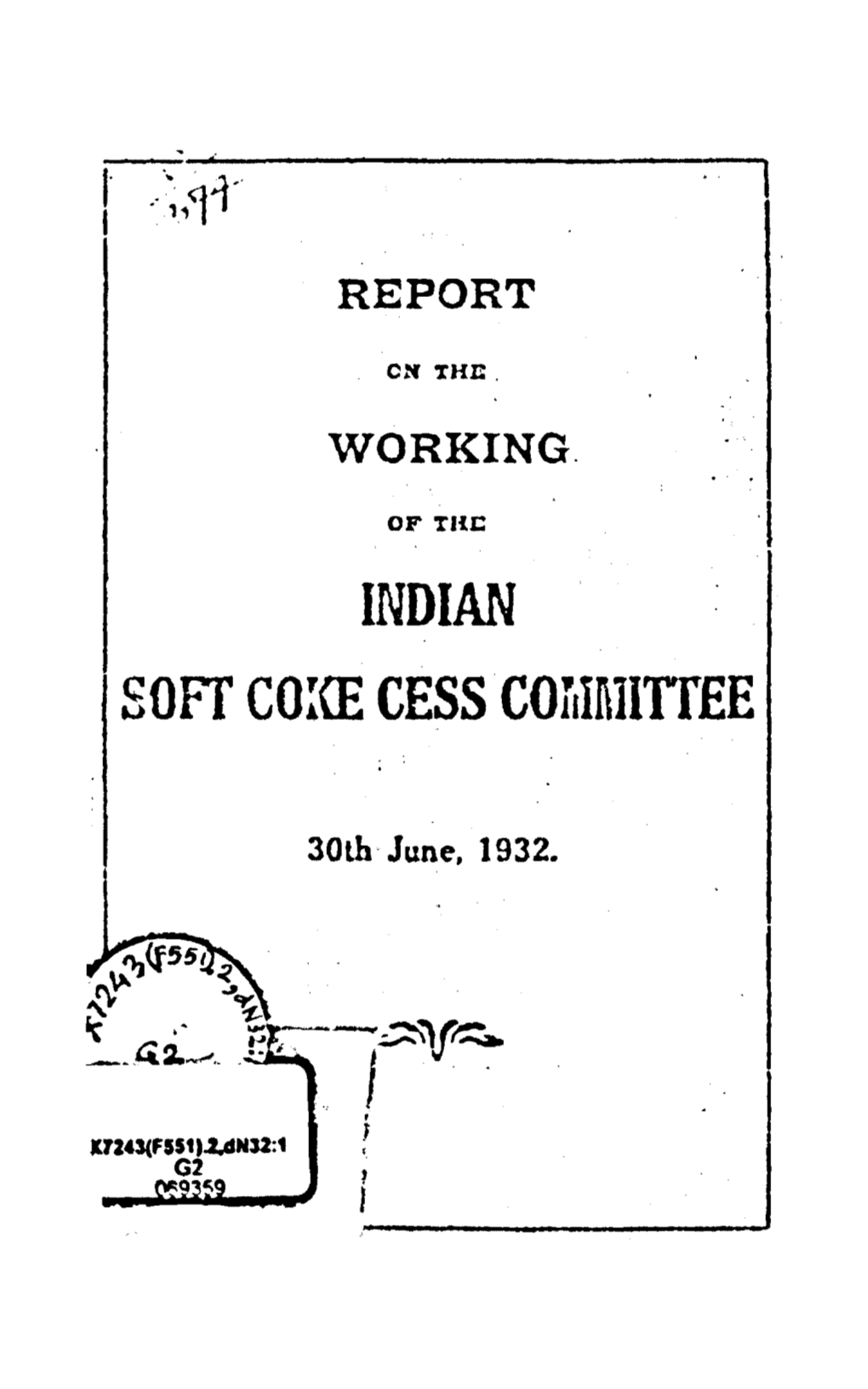 INDIAN Soff CO!(E CESS Cor,Inliitee