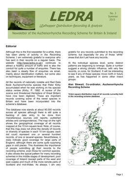 Leafhopper Distribution Recording & Analysis