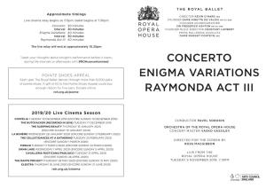 Concerto Enigma Variations Raymonda Act