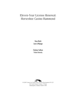 Eleven-Year License Renewal: Horseshoe Casino Hammond