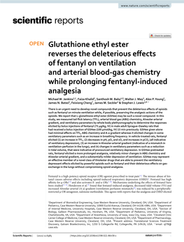 Glutathione Ethyl Ester Reverses the Deleterious Effects of Fentanyl On
