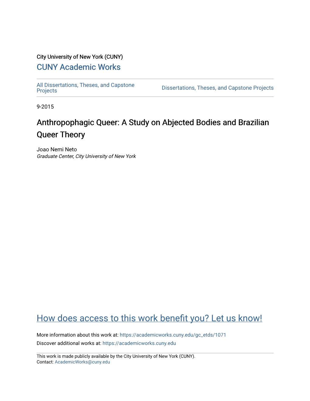 Anthropophagic Queer: a Study on Abjected Bodies and Brazilian Queer Theory