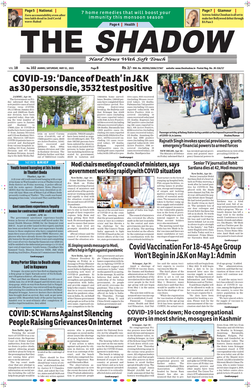 COVID-19: ‘Dance of Death’ in J&K As 30 Persons Die, 3532 Test Positive