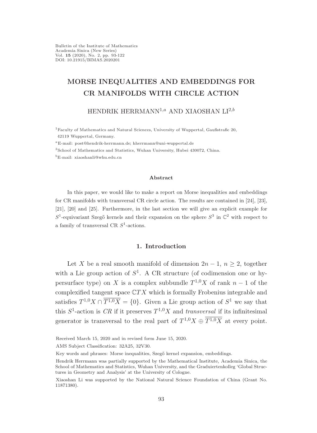 Morse Inequalities and Embeddings for Cr Manifolds with Circle Action