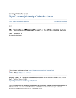 The Pacific Island Mapping Program of the US Geological Survey