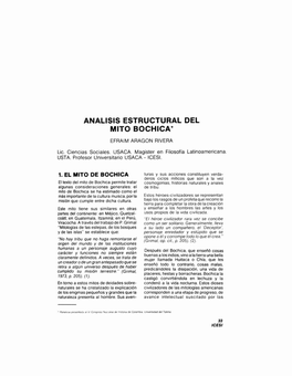 Analisis Estructural Del Mito Bochica*