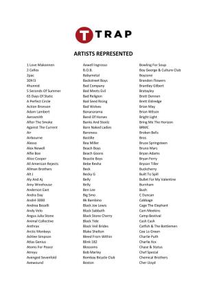 Artists Represented