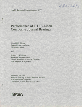 Performance of PTFE-Lined Composite Journal Bearings