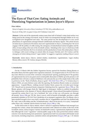 Eating Animals and Theorizing Vegetarianism in James Joyce's Ulysses