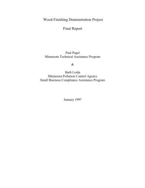 Wood Finishing Demonstration Project Final Report