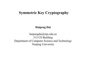 Symmetric Key Cryptography