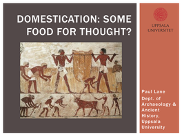 Domestication: Some Food for Thought?