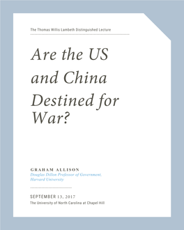 Are the US and China Destined for War?