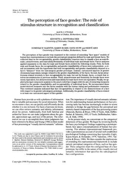 The Perception of Face Gender: the Role of Stimulus Structure In