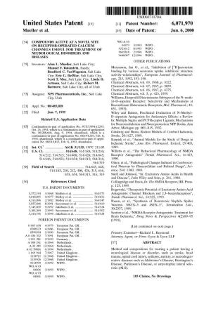 United States Patent (19) 11 Patent Number: 6,071,970 Mueller Et Al