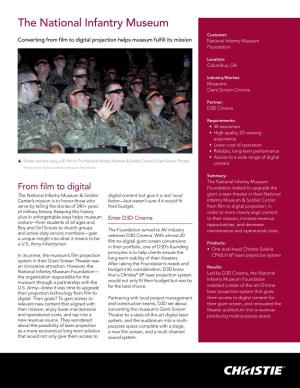 The National Infantry Museum Customer: Converting from Film to Digital Projection Helps Museum Fulfill Its Mission National Infantry Museum Foundation