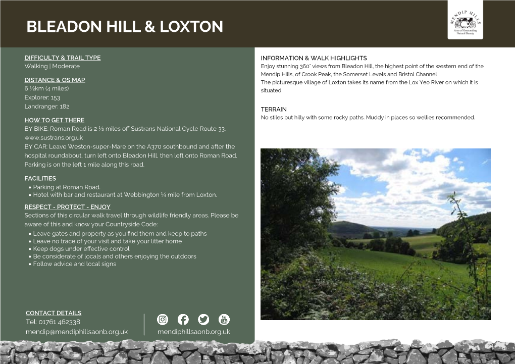 Bleadon Hill & Loxton