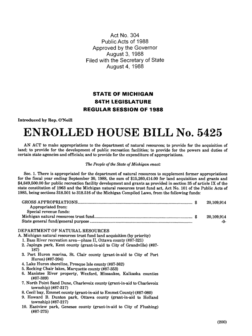 1987 House Enrolled Bill 5425