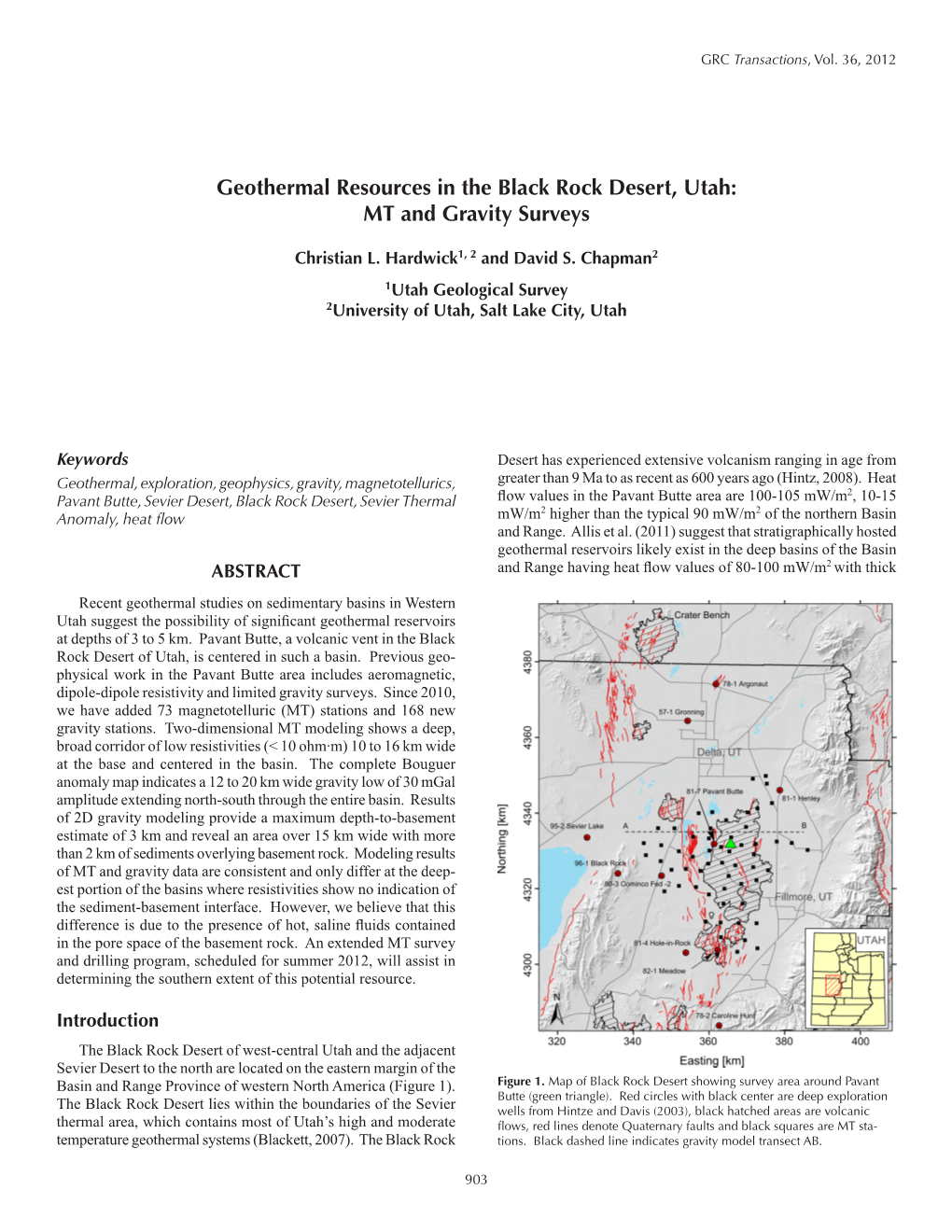 Geothermal Resources in the Black Rock Desert, Utah: MT and Gravity Surveys