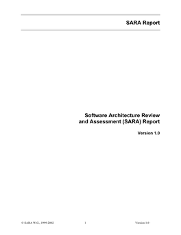 SARA Report Software Architecture Review and Assessment