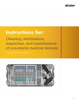 Instructions For: Cleaning, Sterilization, Inspection, and Maintenance of Non-Sterile Medical Devices
