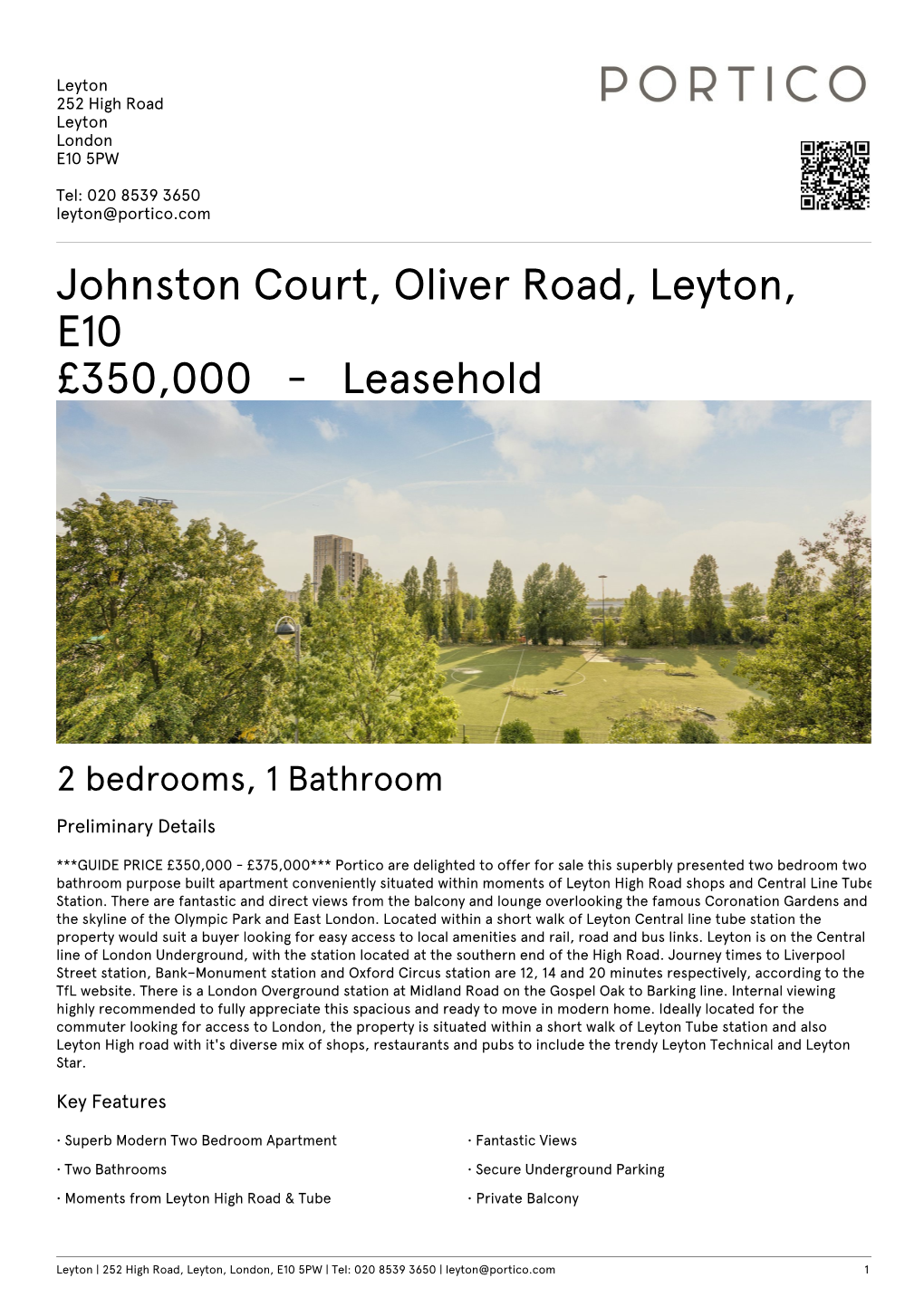 Johnston Court, Oliver Road, Leyton, E10 £350000