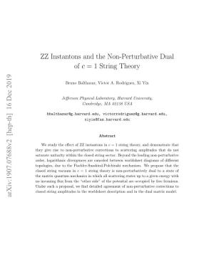 ZZ Instantons and the Non-Perturbative Dual of C = 1 String Theory