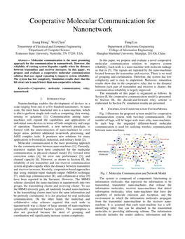 Cooperative Molecular Communication for Nanonetwork