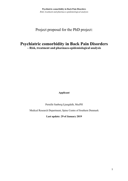 Psychiatric Comorbidity in Back Pain Disorders Risk, Treatment and Pharmaco-Epidemiological Analysis