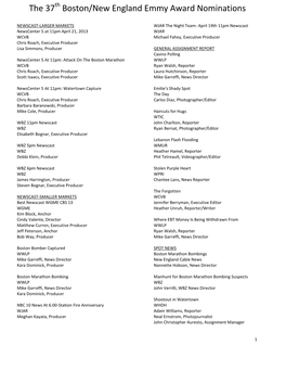 The 37 Boston/New England Emmy Award Nominations