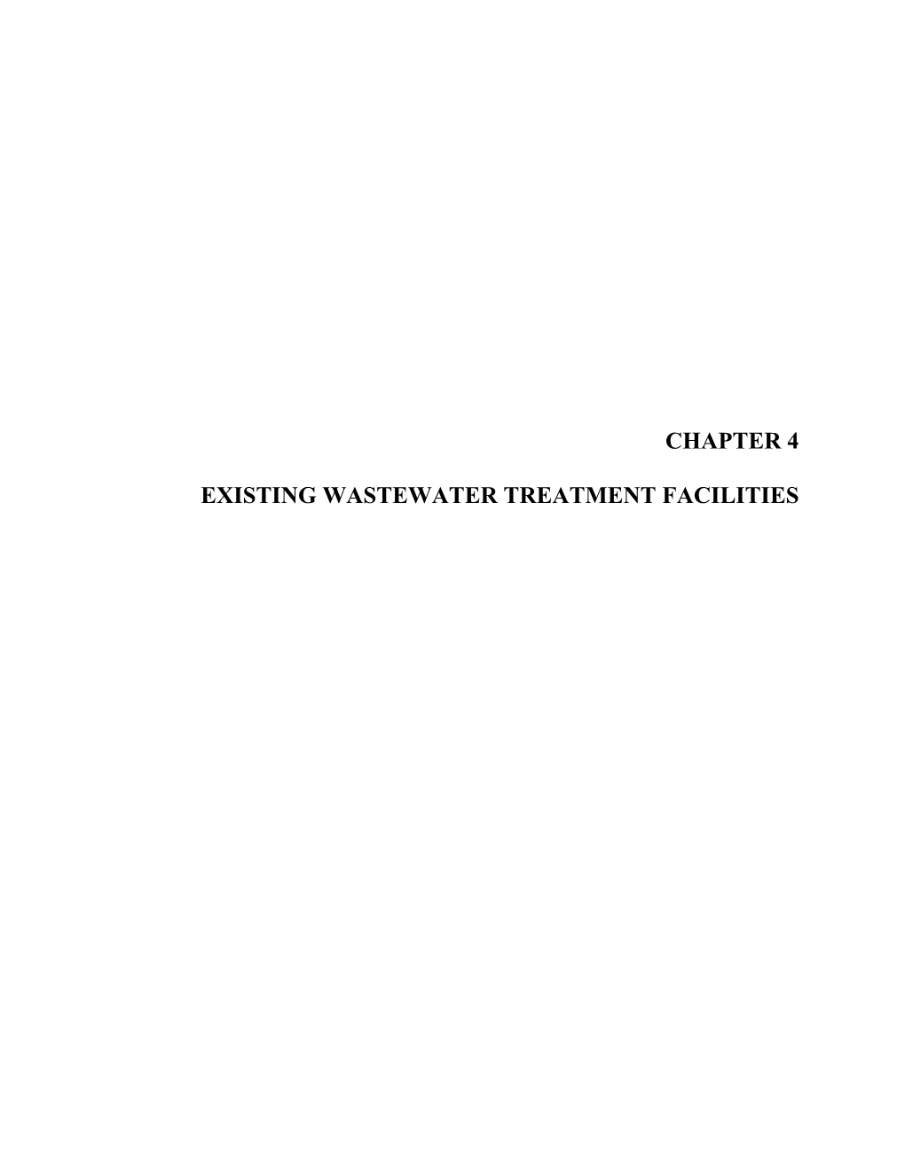 Existing Wastewater Treatment Facilities Chapter 4