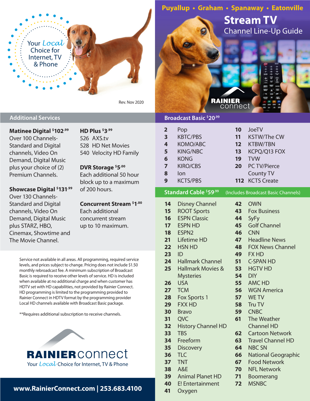 Stream TV Channel Line-Up Guide Your Local Choice for Internet, TV & Phone