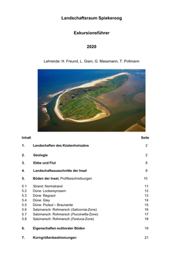 Landschaftsraum Spiekeroog Exkursionsführer 2020